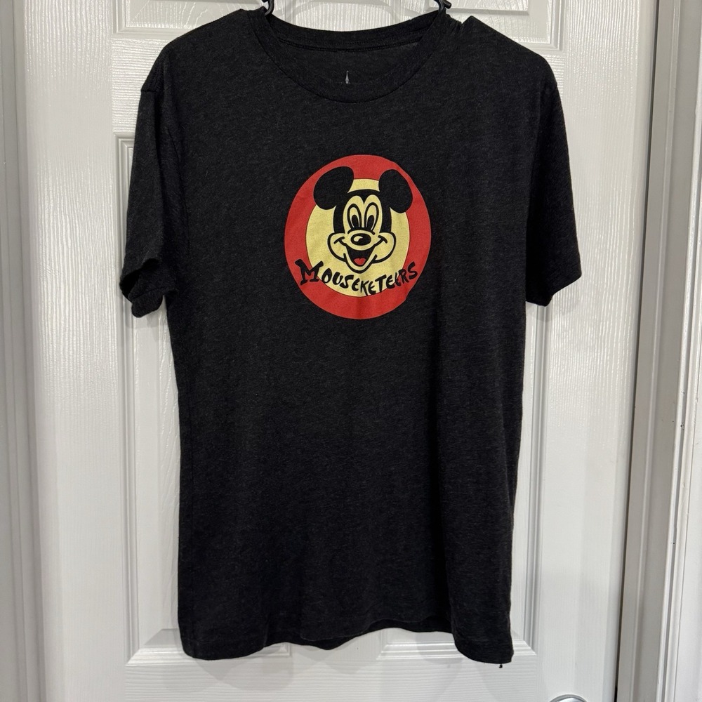 Mickey Mouse Tee Shirt Med Black Mouseketeers Graphic T Shirt Walt Disney World